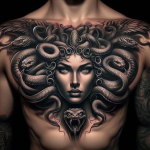 Hình xăm Medusa Kín Ngực